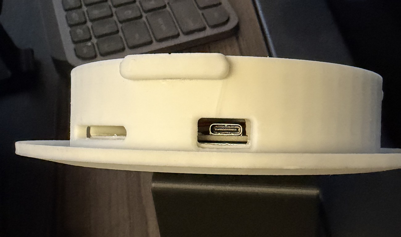 Close-up of the bottom edge showing the USB-C charging port